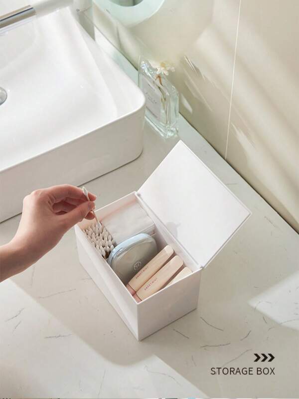 1 pieza Organizador de papelería y organizador de cosméticos con tapa | Montable en la pared, organizador decorativo de habitación para brochas de maquillaje, organizador de bolígrafos, accesorios de escritorio, accesorios de baño y accesorios de dormitorio