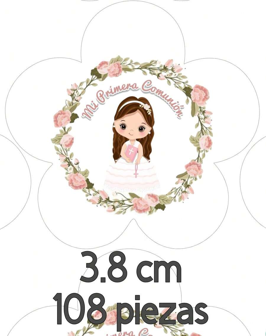 90/108 stikers para primera comunión etiqueta adhesiva - Blanco - Ver 1