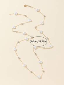 1pc Black Glass Bead, Shell, Zirconia Pendant Y-Shaped Necklace, Elegant & Sophisticated Minimalist Luxury Bling Jewelry For Daily, Date, Party, Holiday, Anniversary, Birthday Gift, Sexy & Cute