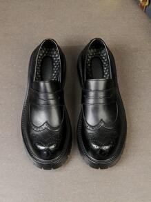 Men's Formal Business Leather Dress Shoes, Slip-On Vacation Wedding Shoes
