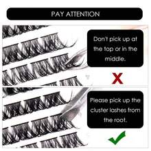 Lash Clusters DIY Lash Extensions Kit 320pcs Individual Lashes Clusters 30D 40D D Curl Eyelash Extension Kit With Applicator And Lash Bond&Amp;Seal,Clusters Lash Glue Remover Mix 10-16mm (30D+40D-320 KIT) - 72 clusters-DM01 - 查看 4