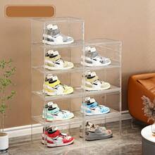1pc High-Quality Magnetic Transparent Acrylic Shoe Box, Stackable Display Storage Box For Shoes, Handbags And Collectibles - Clear - View 9