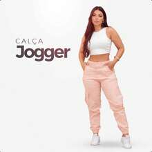 Women's High Waisted Cargo Jogger Pants Premium Twill Side Pocket, Women's High Waisted Cargo Jogger Jeans With Lycra, Women's High Waisted Butt Lifting Cargo Jeans - 粉色 - 查看 1