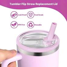 Flip Straw Lid With Straws, New 40oz Tumbler Flip Straw Lid For Spill Proof Tumbler Lids, Replacement And Leak-Proof, Resistant Tumbler Lids, Ideal For Sports & Camping, Good For Work Exercise Run And Drink Water - Trắng 2 bộ - Xem 6