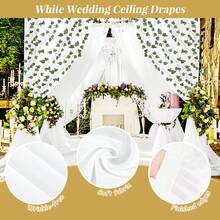 YMHPRIDE 6 Panels White Ceiling Drapes For Wedding Ceiling Drapes 5ftx10ft Wedding Arch Draping Fabric Sheer Curtains Chiffon Fabric Wedding Ceiling Decorations For Party Ceremony Stage Wedding Decoration - trắng - Xem 4