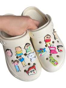 CRAYON SHINCHAN 10/21 Pcs Crayon Shin-Chan Shoe Charms, Cartoon Character Creative 3D Shoe Decoration, Cute Shoe Decorations, DIY Gift, Collectibles, Suitable For Hardcore Fans