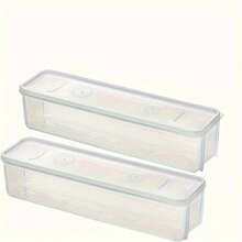 Caja de almacenamiento para mantenimiento de alimentos para refrigerador, artefacto para conservación de alimentos pequeños, caja de almacenamiento sellada transparente - 2 piezas transparentes - Ver 12