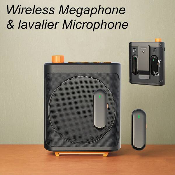 HITOZON Wireless Amplifier With Two Magnetic Microphones, Magnetic Hidden Charging, Good Sound Quality, Long Battery Life, Small Size, High Volume, Indoor And Outdoor Stress Free, Suitable For Various Scenarios And Professions