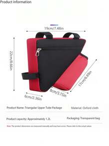 Bolsa triangular para bicicleta de montaña, organizador de almacenamiento triangular para ciclismo al aire libre, bolsa triangular para bicicleta de ruta y montaña, bolsa para manubrio de bicicleta de 1.5L con soporte para botella de agua, apto para diversas bicicletas, bolsa de almacenamiento triangular y soporte para botella de agua (botella de agua no incluida)