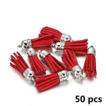 20/50 piezas Colgantes con borlas dorados y plateados, broches, accesorios para pendientes, llaveros, colgantes, borlas para manualidades y joyería DIY