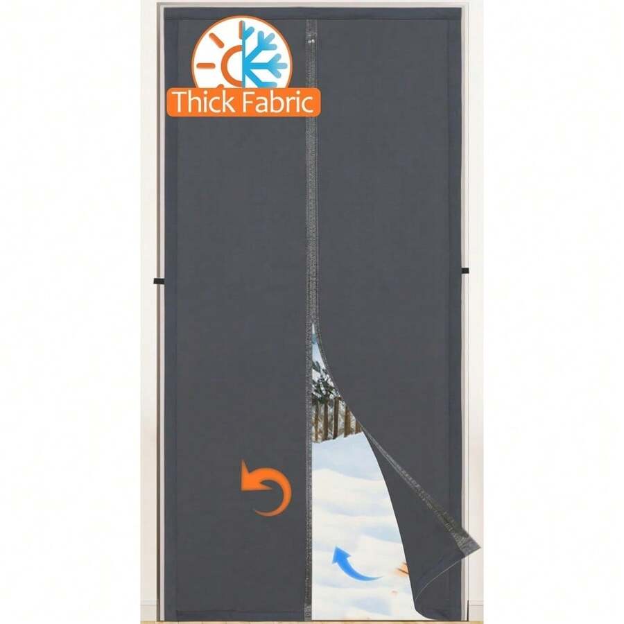 Local Warehouse, Curtains -Magnetic Thermal Insulated Door Curtain,Thicker Layered Fabric&Full Strip Magnets,Temporary Doorway Cover Curtains, Self-Closing Privacy Magnetic Screen Door,Door Window Insulation Kit For Winter - Fit Doors to 38x82 Inch - View 1