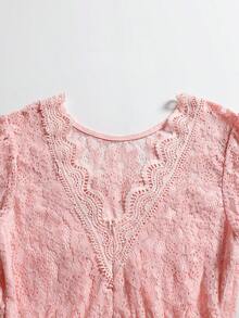 Women's Party Dress, Romantic Lace Embroidered Lace Short Sleeved Backless Sexy Evening Dress