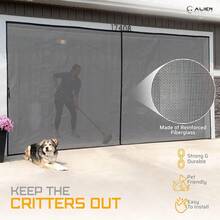 New Magnetic Garage Door Screen 12x8 Ft And All Or Siz - Easy Installation 12x8 Garage Door Screen Net - Unwanted Nature Stays Out And Frh Air Com In - Image Color - View 2