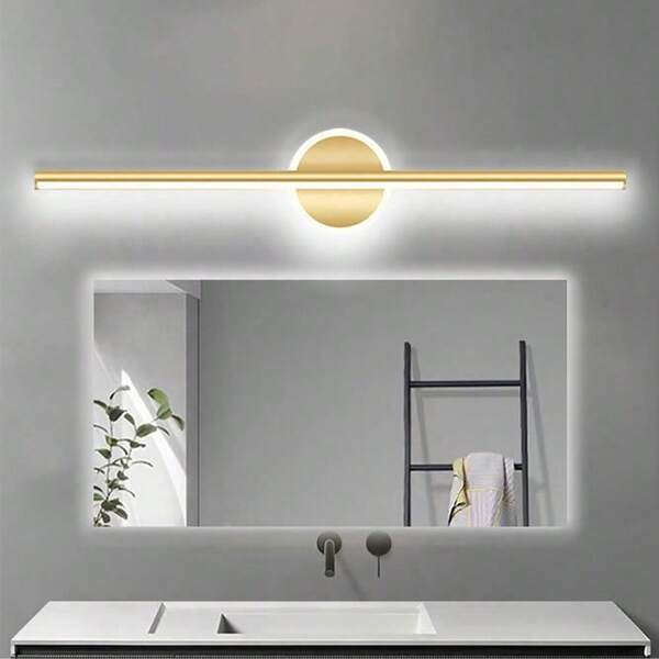 Lámpara de pared de espejo LED moderna, decoración de lujo para el hogar, luces de espejo minimalistas, accesorios de iluminación, luz de techo LED, sencillez de las luces de pared, decoración de lujo para el hogar, luz blanca/cálida, lámpara de pared de espejo de aluminio negro/dorado, con luz blanca/cálida de LED para sala de estar, dormitorio, mesita de noche, restaurante, oficina moderna, tocador, pared, luz del pasillo, baño, decoración de lujo para el hogar, lámparas de espejo de pared