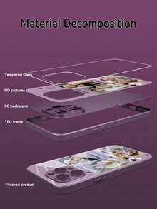 1个定制DIY创意手机壳，可个性化定制3张照片和2个名字，独特的高清玻璃手机壳，兼容三星S24 Ultra/S25 Ultra和17 Pro Max/16 Pro Max/15 Pro/14 Plus/13 Pro/12 Pro Max/11/Xs Max/8/7/6 Plus，时尚、甜美、婚礼、全家福风格，送给朋友、父亲、母亲、男友、女友的最佳礼物，可爱手机壳 - 紫色 - 查看 4