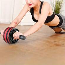 一個自動反彈腹肌輪 -男女通用仰臥起坐輪，帶加墊手柄和紋理握把 - 家用健身房核心力量訓練設備，紅色/黑色/黃色輪，針對腹部、手臂、腿部鍛煉，肌肉塑形工具 | 人體工學手柄 | 舒適握把 - 多色隨機色 - 查看 4