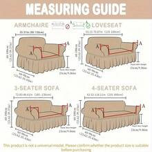 1 件纯色薄纱裙式沙发套，防滑透气弹力沙发套，防尘家具保护套，适合宠物使用，适用于卧室、办公室、客厅