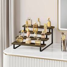 Wooden Display Riser Stand, 4 Tier Perfume Display Stand, Perfume Organizer With Metal Stand For Dresser, Display Shelf For Cologne, Spice Rack, Figruine, Cupcake - 4層棕色 - 查看 9