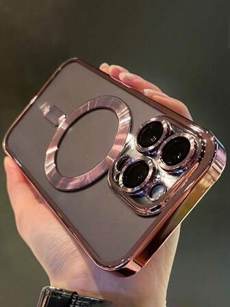 1pc Glossy Electroplated Magnetic Lens Protector Case Compatible With IPhone 11 12 13 14 15 16 Pro/ProMax, Galaxy A54, S22, S23, S24, S25 Ultra, A54, A55, A16, S20P, S20U, Note10, Note20U, A36, A35, A34, S26, A25, A24, A15, A14, A06, A05, A05S, Supports Wireless Charging