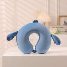 Miniso Disney Star Wars U-Shaped Pillow, Cartoon Cute Stitch Shaped Memory Foam Pillow, Slow Rebound Neck Support, Car Travel Nap Pillow, Comfortable Soft Fabric - Blue - View 7
