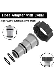 1.5 Inch To 1.25 Inch Threaded Pump Interchange Adapter, Replacement Hose Fitting With Ring, Beach Essentials, Beach Accessories, Pool Float - Grey - View 6