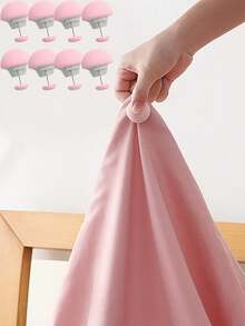 4/8/12/16/32 件床单被子夹一键解锁被子夹固定夹防滑毯扣羽绒被套紧固件夹，被子固定夹羽绒被夹床上用品固定夹，一键打开羽绒被夹防止移位 - 彩色 - 查看 4