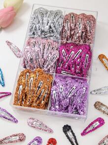 30 Stücke/Set bunte glitzernde Wassertropfen Design Haarspangen für Baby Mädchen, süße Prinzessin Haaraccessoires geeignet für den täglichen Gebrauch