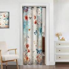 Local Warehouse, Curtains -Moth Butterfly Door Curtain For Doorway, Mushroom Moon Phase Boho Flowers Closet Door Cover Curtain For Bedroom Living Room Closet Door, 1 Panel 34" W X 80" L - Butterfly_a41 - View 2