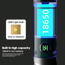 1pc Multi-Functional Bright Portable Flashlight | Dual Light Source + 5 Lighting Modes | Tail Hook Design + Detachable Lamp Cover | TYPE-C Charging + Extra-Long Runtime | Essential For Outdoor Adventure, Camping, Hiking, Night Fishing, Night Cycling