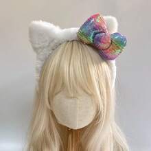 Tom's Cat Ear Plush Headband, S Casual Photo Hair Accessories, Headband With Bow, Polyester Fiber, Suitable For All Seasons Valentines,Hairband,Hair Hoop Headbands ,Gifts Head Accessories - Multicolor - View 18
