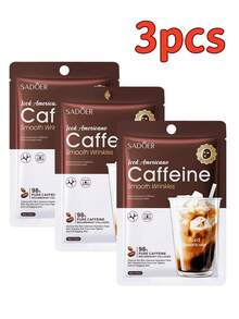 1/3/5 片冰美式咖啡因紧致面膜，夏季保湿面膜，减少皱纹，滋养肌肤 - 多色 - 查看 12