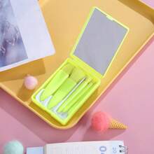 轻松携带旅行化妆刷套装，COSHINE 5件套迷你全功能化妆刷套装（5支带镜子），化妆刷套装，化妆刷套装，化妆刷套装，全套化妆刷，化妆刷套装，化妆套装，化妆刷套装，化妆礼盒套装 - 彩色 - 查看 11