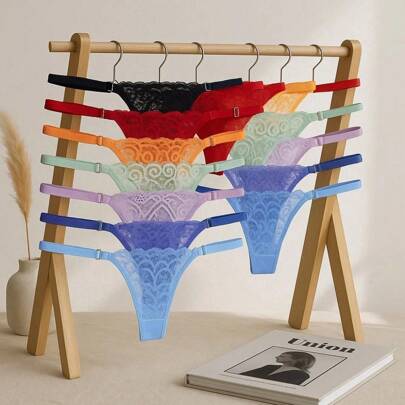 Kit 5 Calcinha com Renda e Regulagem na lateral