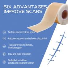 4 Pcs X 150cm Silicone Scar Sheets, Cover Surgery Scars, Waterproof Breathable Skin Scar Beauty Concealer Tape