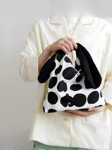 1 süße tragbare Kaninchen-Ohr Lunch-Tasche, Cartoon frisch Bento Lunch-Tasche, tragbare modische Campus-Stil Bento-Tasche, Arbeits-Bento Aufbewahrungstasche, Outdoor Picknick Party Lunch-Box-Tasche, süßes Kaninchen-Ohr Design ist leicht zu tragen, wiederverwendbare Lunch-Tasche, ohne Lebensmittelkontakt, leicht und kompakt, ein Muss-haben-Artikel für die Schulsaison, es ist ein perfektes Geschenk für Familie und Freunde!