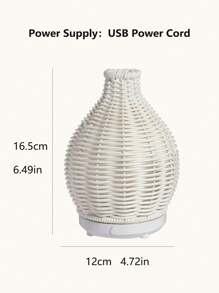ellestfun 1pc USB 5V 80ml PP Simulation Rattan Weaving Process Ultrasonic Aromatherapy Humidifier, Suitable For Small Room Aroma Diffuser