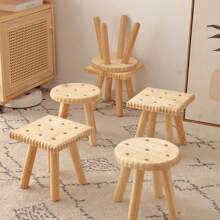 1 pièce Tabouret en bois de forme de biscuit mignon, conception amovible pour une portabilité facile, convient pour le salon, la chambre, la salle de bain, le camping en plein air, le pique-nique, le thé de l'après-midi, la décoration pour le salon, la chambre, l'entrée