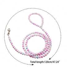 Pearls Beaded Pet Dog Leash For Training Walking Lead,Glamorous Pearl Dog Cat Chain,Premium Metal Clasp Ensures A Secure Connection To Your Pet's Harness,Stylish & Durable Accessory For Your Pet,Exquisitely Pink And White Pearls,Merges Elegance With Functionality, Perfect For Fashion-Forward Pet Owners - Multicolor - View 15