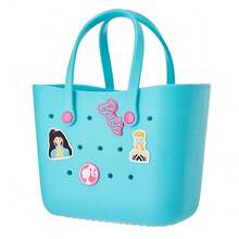 Miniso 芭比博格斯夏季EVA沙滩包篮女款野餐手提包带孔防水手提包袋购物单肩包 - 藍色 - 查看 5