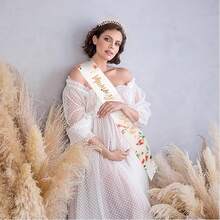 2 件套准妈妈腰带和头饰套装，迎婴派对装饰品，性别揭晓，婴儿派对，孕妇拍照道具 - 彩色 - 查看 11