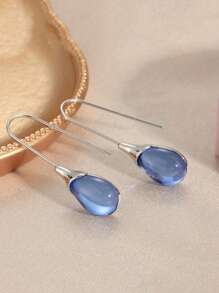 Pendientes colgantes en forma de lágrima en múltiples colores, accesorios de joyería elegantes para mujer, regalo para festividades