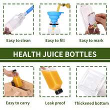 Superlele 12/36pcs 16oz Plastic Juice Bottles With Caps, Bulk Clear Reusable Juicing Bottles For Smoothies And Other Beverages, Water Bottles For Party, Picnics And Camping - Clear - View 10