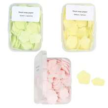 Pastillas de jabón desechables, papel de jabón portátil, antibacteriano, pastillas de lavado de manos mini pétalo para estudiantes - Azul - Ver 6