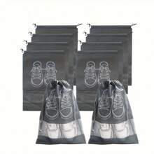 Juego de 10/20 bolsas de zapatos de poliéster con ventana transparente - Organizador de almacenamiento de zapatos transpirable a prueba de polvo para empacar y proteger durante los viajes