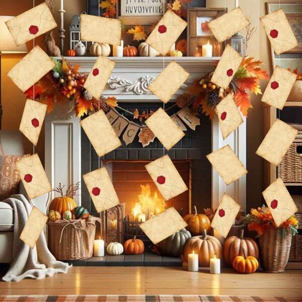 2 Paquetes de Decoraciones para Fiesta, Decoraciones de Cumpleaños, Pancartas Flotantes de Cartas de Aceptación de Magos, Banners Decorativos, 20 Cartas Flotantes