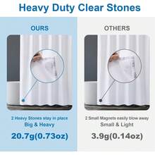 White Shower Liner Cloth Waterproof, Soft White Shower Curtain Liner Fabric With Weighted Stones, Washable Shower Curtain And Liner 2-In-1, 120G Heavy Duty, 12 Grommet Holes, 72 X 72 Inches - Green - View 10