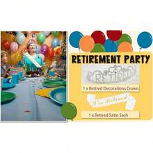 New  Retirement Party Drations Retired Tiara/Crown, Retired Sash For Women Retirement Gifts, Retirement Party Pli, Gifts, Favors (Sier) - 銀色 - 查看 6