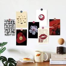 50-Pack Vintage Music Wall Art Postcards, Retro Photo Collage Kit, Room Decor Aesthetic Prints, Glossy Finish English Language Posters For Bedroom Wall Decor Home Decor Bedroom Decor