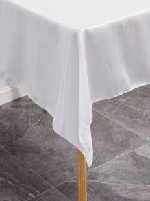 1 Set Rectangular Satin Tablecloth + 1 Set Table Runner, 57.08"X102.3", White/Black/Rose Gold, Satin Tablecloth/Chair Sash/Chair Back Decoration, Suitable For Home, Indoor, Outdoor, Picnic And Camping, Suitable For Decorating All Holidays And Formal Occasions, Applicable To Wedding/Hotel/Restaurant Party/Birthday Party/Easter/Wedding Season