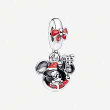 Disney 1 Pc Fashion Mickey Minne Dangle Charm Silver Plated Fit Bracelet Necklace DIY Holiday Gift